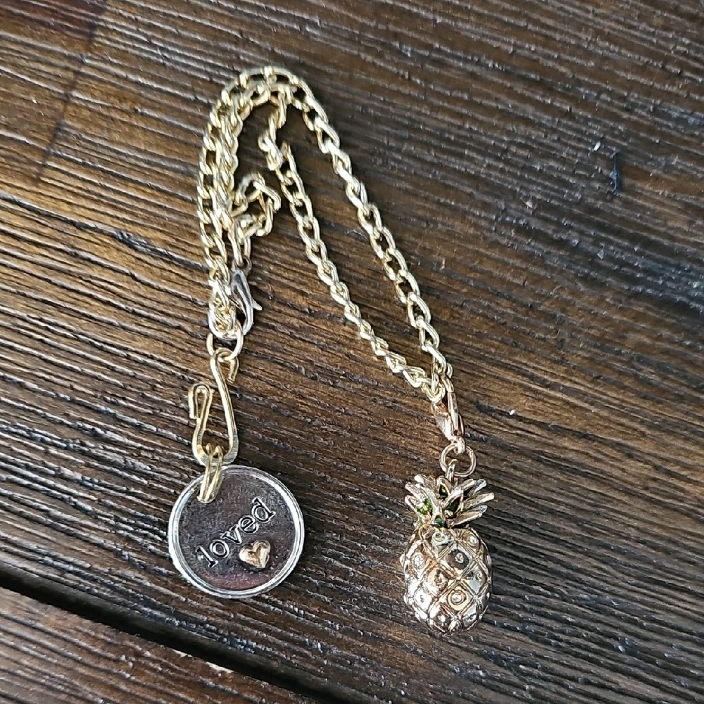 Gold Pineapple Charm Bracelet